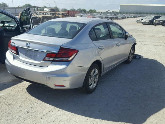 19XFB2F51EE016239 - 2014 HONDA CIVIC LX SILVER photo 4