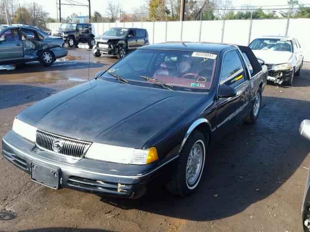 1MEPM6246PH627219 - 1993 MERCURY COUGAR XR7 BLACK photo 2