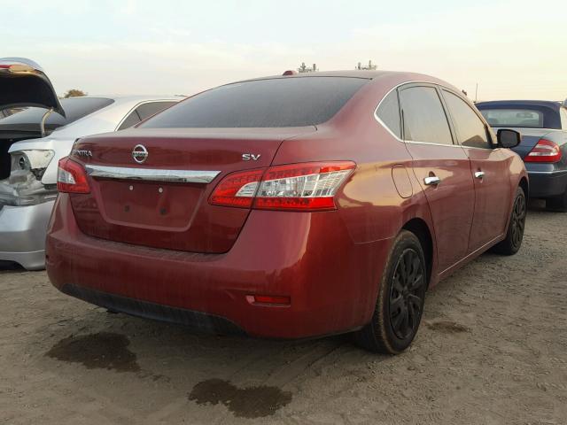 3N1AB7APXFY307258 - 2015 NISSAN SENTRA S BURGUNDY photo 4