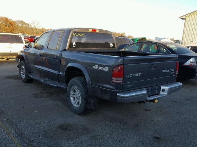 1D7HG48N93S114972 - 2003 DODGE DAKOTA QUA GRAY photo 3