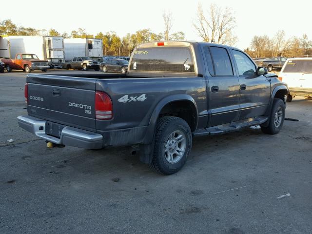 1D7HG48N93S114972 - 2003 DODGE DAKOTA QUA GRAY photo 4