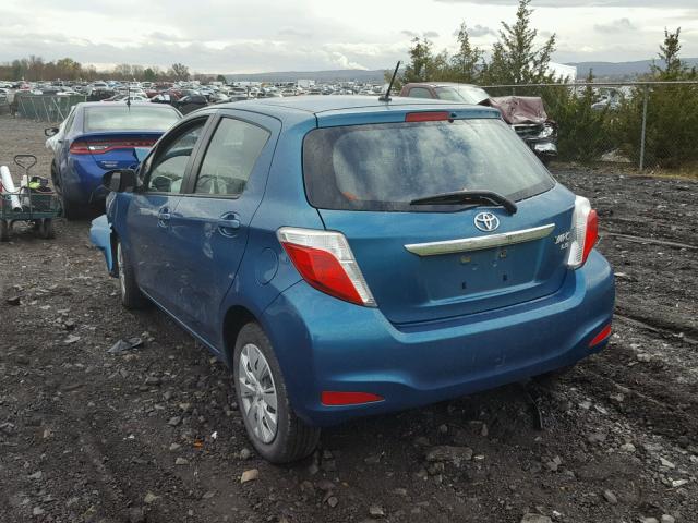 VNKKTUD32EA000876 - 2014 TOYOTA YARIS TEAL photo 3