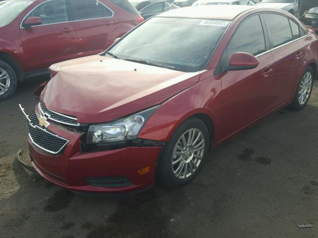 1G1PH5SB7E7303013 - 2014 CHEVROLET CRUZE ECO RED photo 2