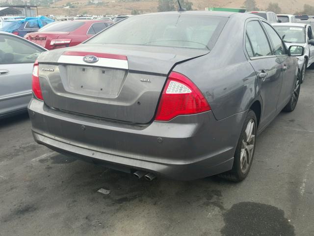 3FAHP0JA2CR248394 - 2012 FORD FUSION SEL GRAY photo 4