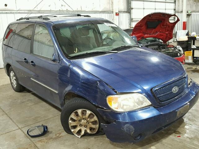 KNDUP131X46569139 - 2004 KIA SEDONA EX BLUE photo 1