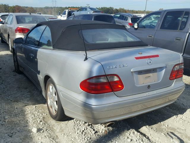 WDBLK65G31T074091 - 2001 MERCEDES-BENZ CLK 320 SILVER photo 3