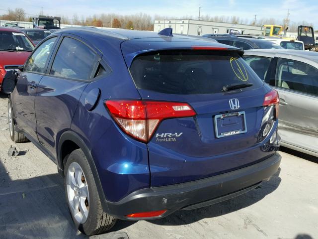 3CZRU6H78GM726352 - 2016 HONDA HR-V EXL BLUE photo 3