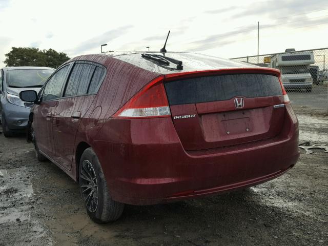 JHMZE2H57AS037300 - 2010 HONDA INSIGHT LX BURGUNDY photo 3