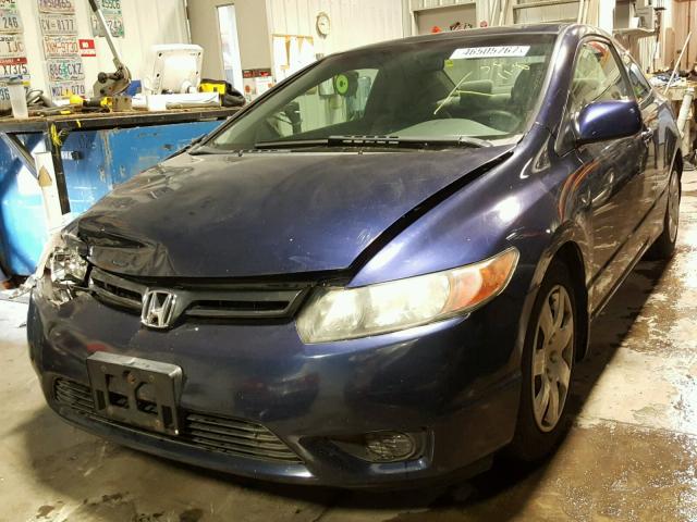 2HGFG12637H523324 - 2007 HONDA CIVIC BLUE photo 2