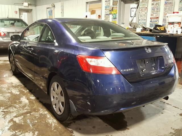 2HGFG12637H523324 - 2007 HONDA CIVIC BLUE photo 3