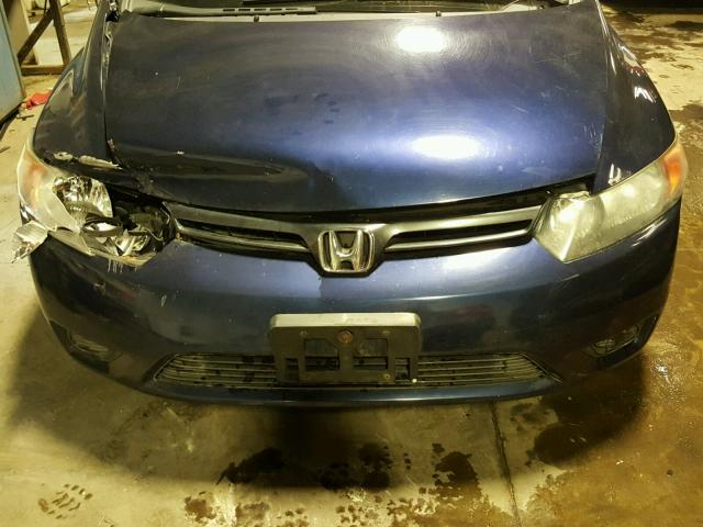 2HGFG12637H523324 - 2007 HONDA CIVIC BLUE photo 7