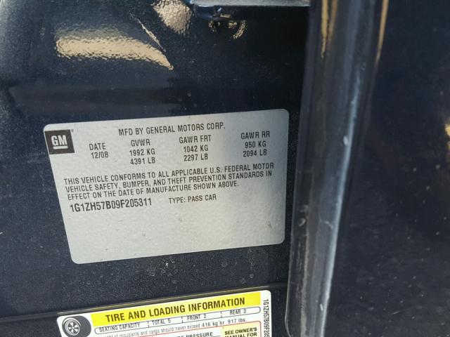 1G1ZH57B09F205311 - 2009 CHEVROLET MALIBU 1LT 蓝色 照片 10