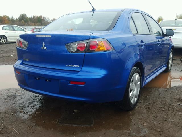 JA32U2FU7BU000526 - 2011 MITSUBISHI LANCER BLUE photo 4