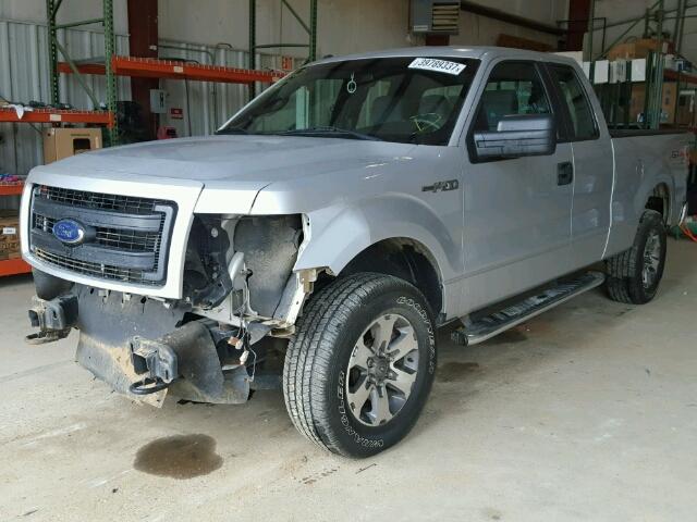 1FTFX1EF0DKD86941 - 2013 FORD F150 SUPER SILVER photo 2