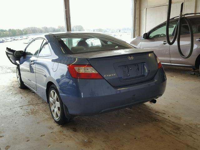 2HGFG12657H582133 - 2007 HONDA CIVIC LX BLUE photo 3