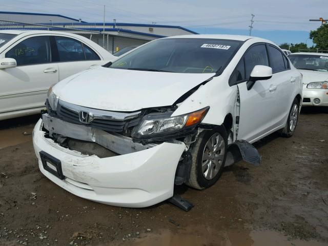 19XFB2F55CE392066 - 2012 HONDA CIVIC WHITE photo 2