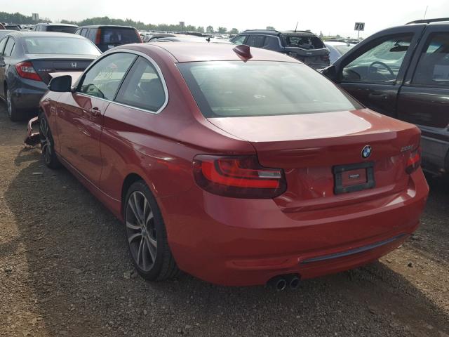 WBA1F5C55FV343502 - 2015 BMW 228 I RED photo 3