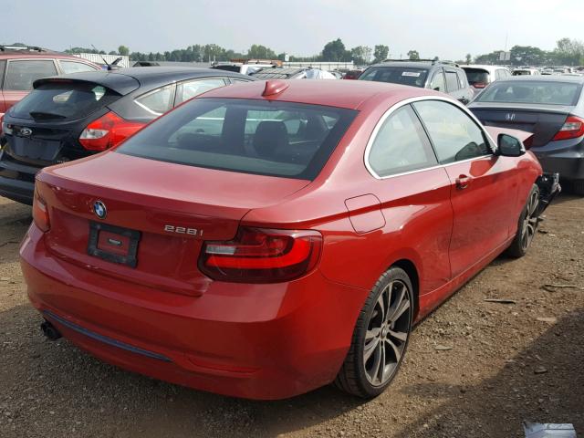 WBA1F5C55FV343502 - 2015 BMW 228 I RED photo 4