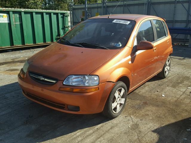 KL1TD66627B758783 - 2007 CHEVROLET AVEO BASE Pomarańczowy zdjęcie 2