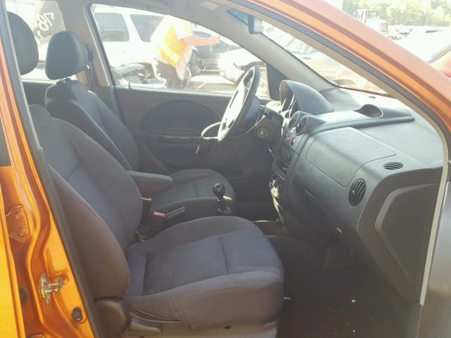 KL1TD66627B758783 - 2007 CHEVROLET AVEO BASE Pomarańczowy zdjęcie 5