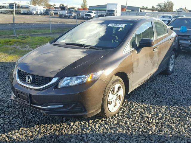 2HGFB2F56EH523238 - 2014 HONDA CIVIC LX BROWN photo 2