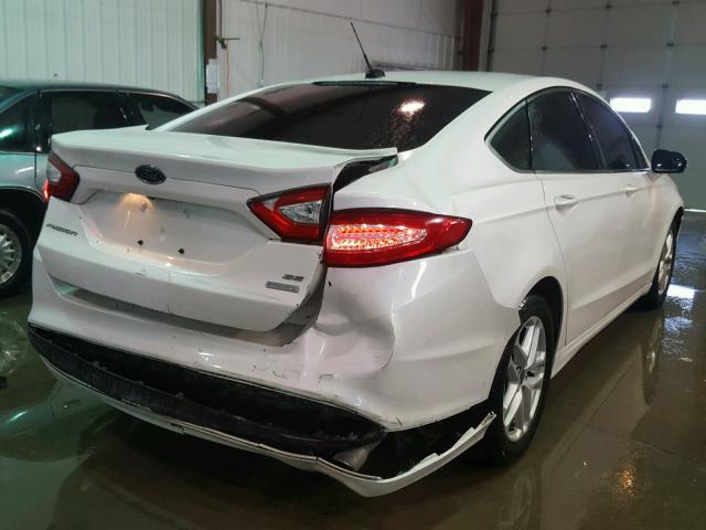 3FA6P0HD5ER111492 - 2014 FORD FUSION SE WHITE photo 4