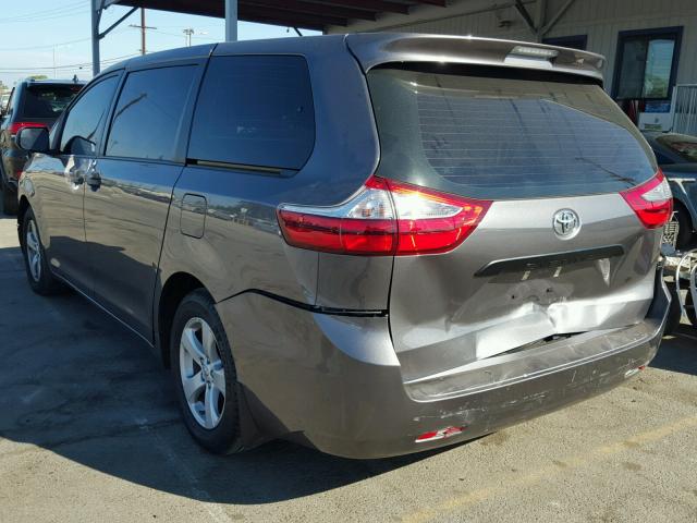 5TDZZ3DC0HS868754 - 2017 TOYOTA SIENNA BAS CHARCOAL photo 3