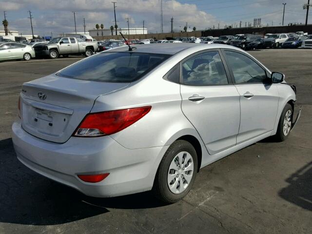 KMHCT4AE3FU818387 - 2015 HYUNDAI ACCENT GLS SILVER photo 4