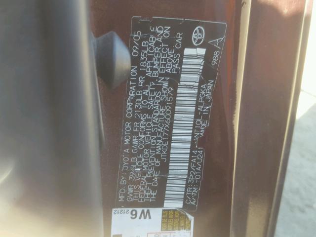 JTKDE177X60091579 - 2006 TOYOTA SCION TC 黑色 照片 10