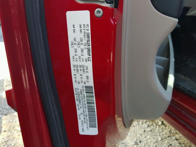 2C4RDGCG4DR686617 - 2013 DODGE GRAND CARA RED photo 10