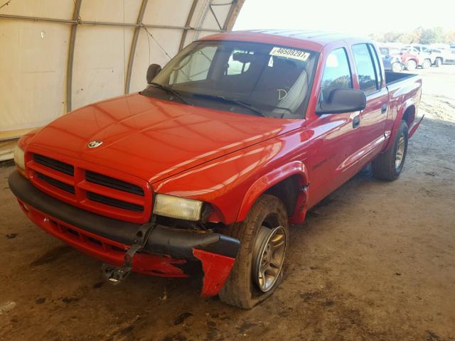 1B7HG38N32S614600 - 2002 DODGE DAKOTA QUA RED photo 2