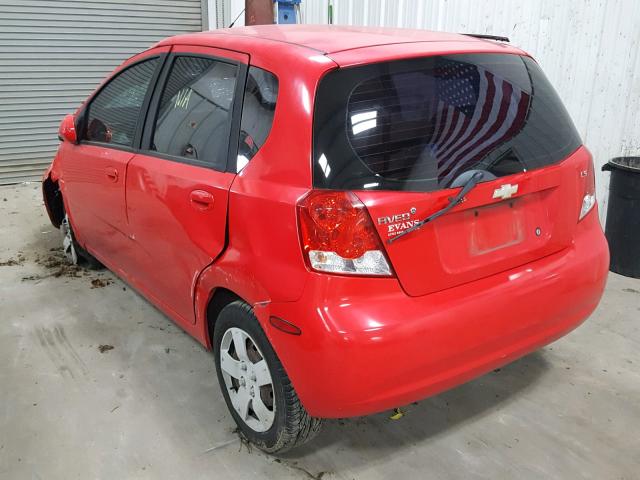 KL1TD66667B791365 - 2007 CHEVROLET AVEO BASE Қызыл фото 3
