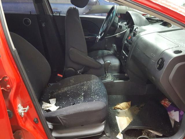 KL1TD66667B791365 - 2007 CHEVROLET AVEO BASE Қызыл фото 5