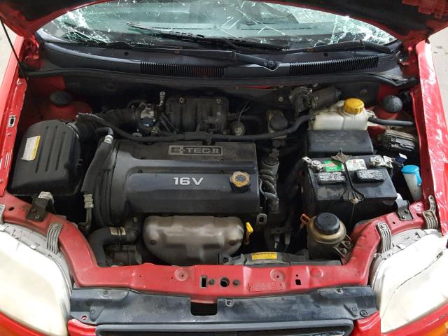 KL1TD66667B791365 - 2007 CHEVROLET AVEO BASE Қызыл фото 7