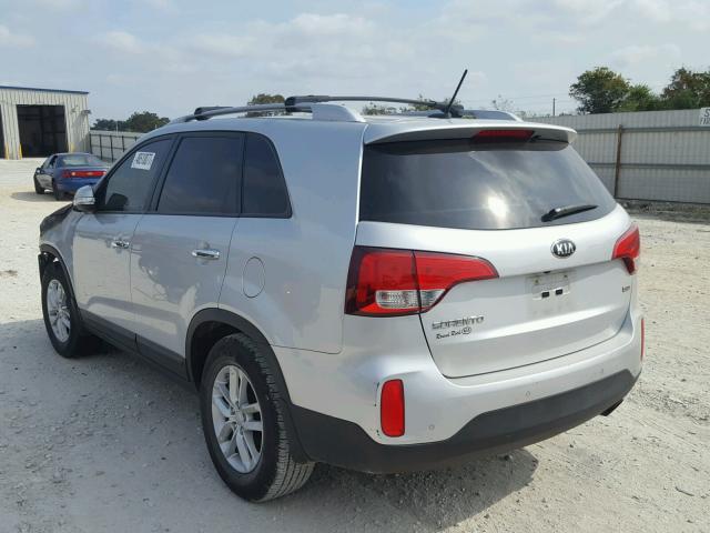 5XYKT4A67EG493381 - 2014 KIA SORENTO LX SILVER photo 3