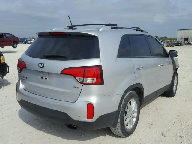 5XYKT4A67EG493381 - 2014 KIA SORENTO LX SILVER photo 4