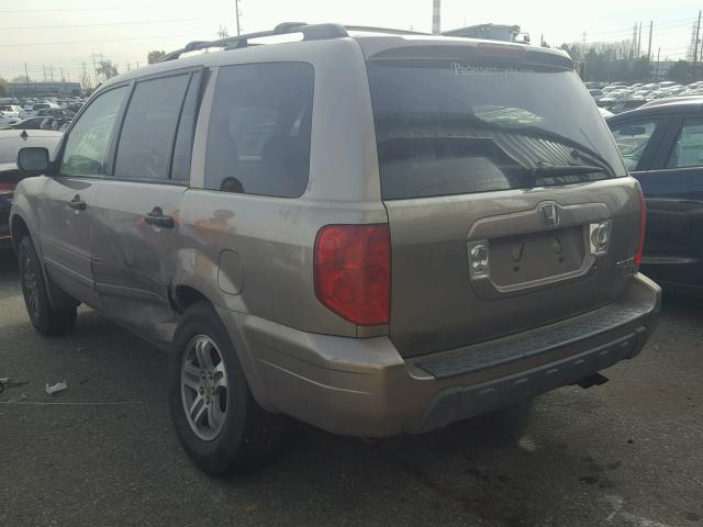 2HKYF18564H561304 - 2004 HONDA PILOT EXL TAN photo 3