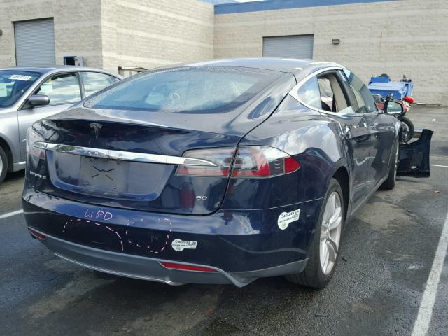 5YJSA1CG4DFP20400 - 2013 TESLA MODEL S BLUE photo 4