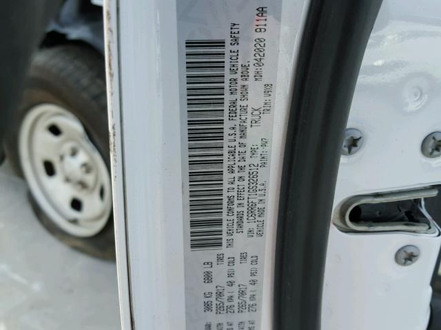 1C6RR6FT1GS326512 - 2016 RAM 1500 ST WHITE photo 10