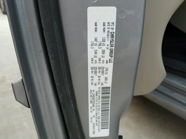 2C4RDGBG7ER356098 - 2014 DODGE GRAND CARA GRAY photo 10