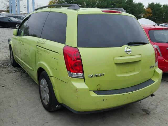 5N1BV28U94N353435 - 2004 NISSAN QUEST GREEN photo 3