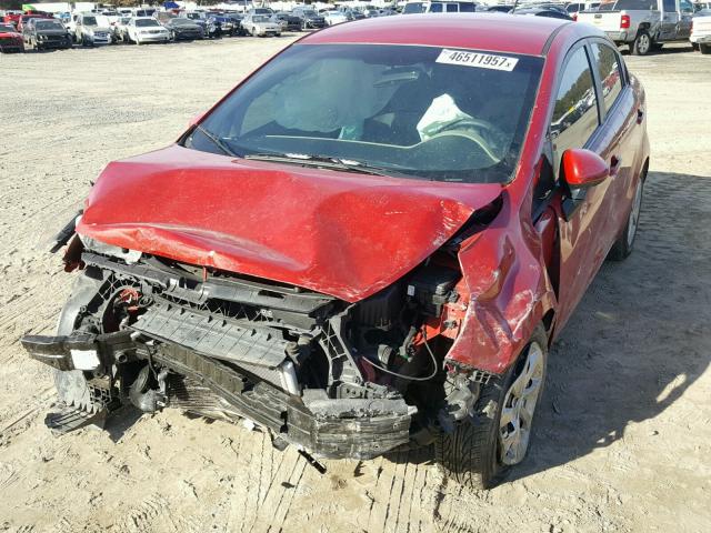 KNADM4A35E6346794 - 2014 KIA RIO LX RED photo 2