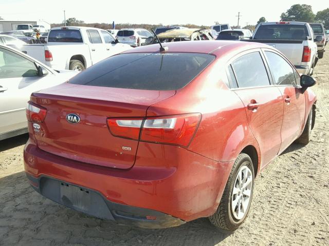 KNADM4A35E6346794 - 2014 KIA RIO LX RED photo 4