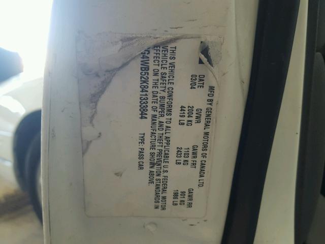 2G4WB52K841333844 - 2004 BUICK REGAL LS WHITE photo 10