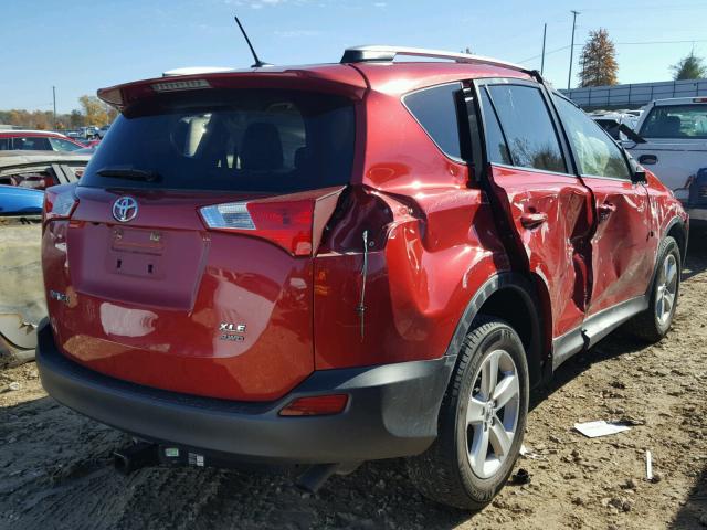 JTMRFREV9EJ012857 - 2014 TOYOTA RAV4 RED photo 4