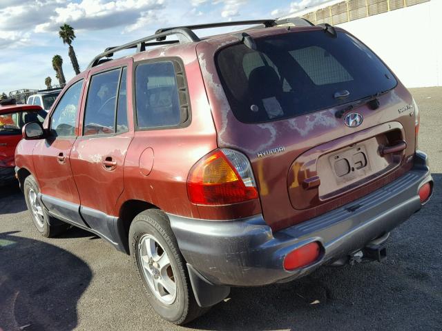 KM8SC73DX3U352521 - 2003 HYUNDAI SANTA FE BURGUNDY photo 3