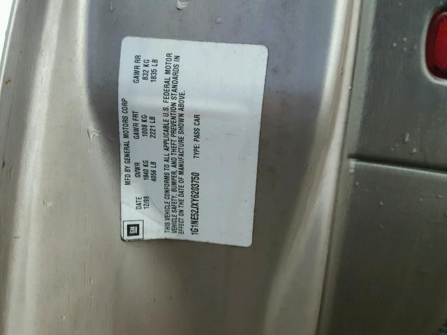 1G1NE52JXY6203750 - 2000 CHEVROLET MALIBU LS ოქროსფერი ფოტო 10