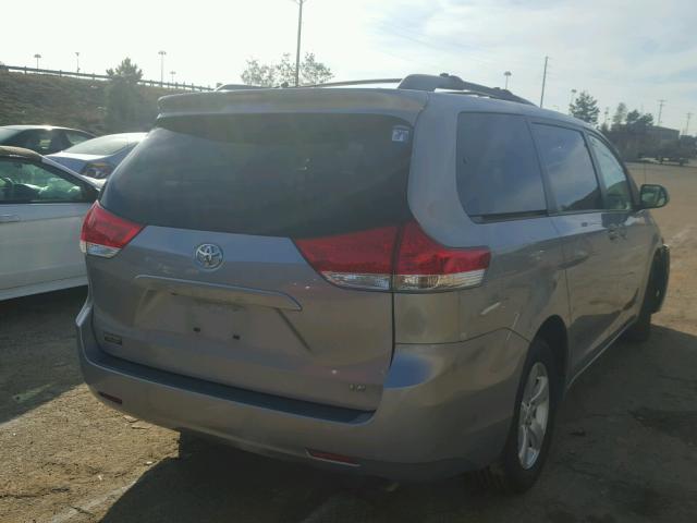 5TDKK3DC7DS285114 - 2013 TOYOTA SIENNA LE SILVER photo 4