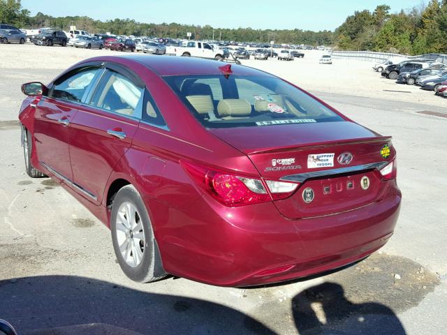 5NPEB4AC4DH796499 - 2013 HYUNDAI SONATA GLS RED photo 3