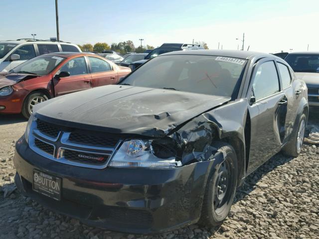 1C3CDZAB9CN275268 - 2012 DODGE AVENGER SE BLACK photo 2